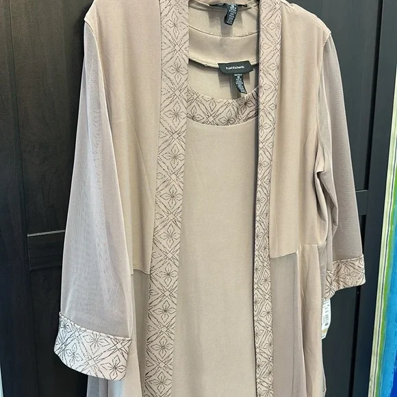 R&M Richards Taupe Dress & Jacket Size 12 NWT - Picture 3 of 7